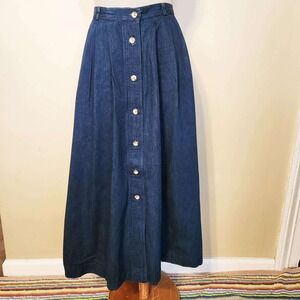 Vintage 1990s JH Collectibles Button-up Denim Skirt